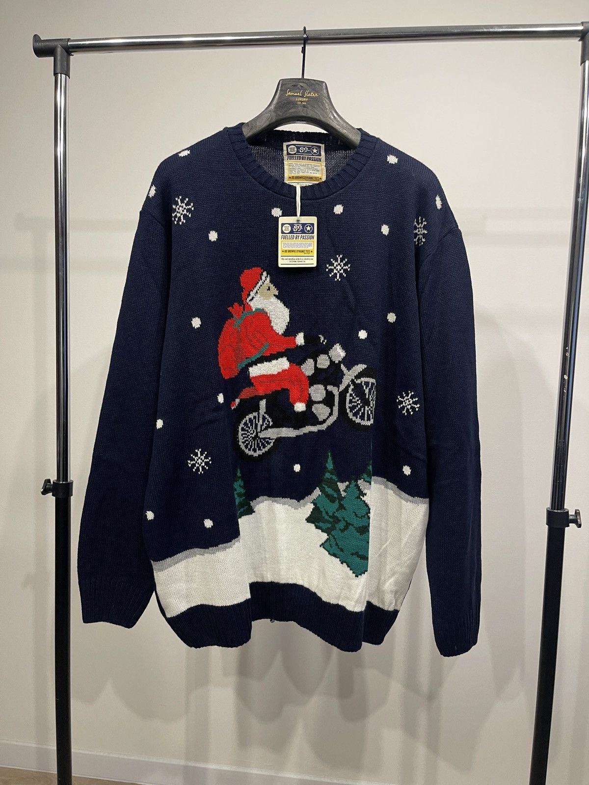 Joe Browns Joe Browns Christmas Jumper Mens Blue Knit Sweater XXL Size US XXL / EU 58 / 5 - 1 Thumbnail