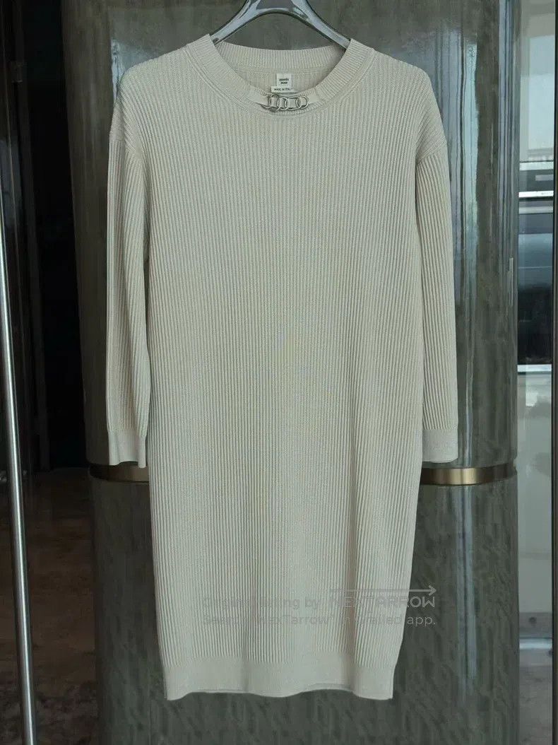 Hermes Hermes Knit Maxi Dress - Beige with Chain Detail Size XS / US 0-2 / IT 36-38 - 1 Thumbnail