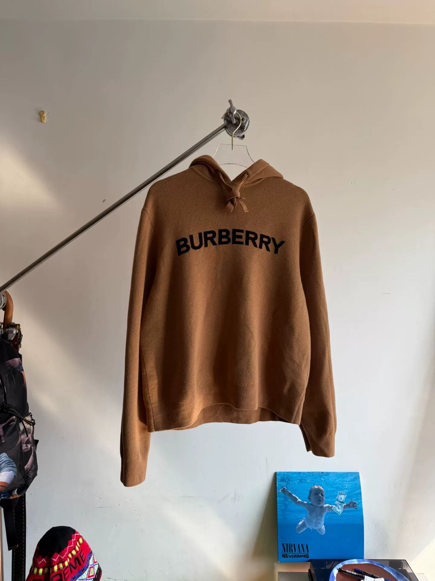 Burberry Burberry Hooded Wool Sweater in Brown Size US S / EU 44-46 / 1 - 1 Thumbnail