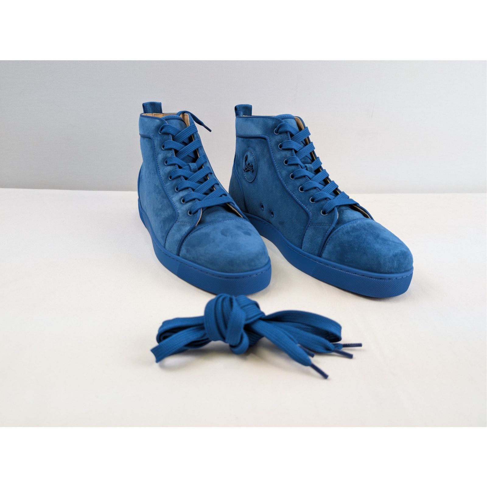Christian Louboutin o1rshd1 Louis Orlato flat high-top sneaker in blue suede Size US 10 / EU 43 - 5 Thumbnail