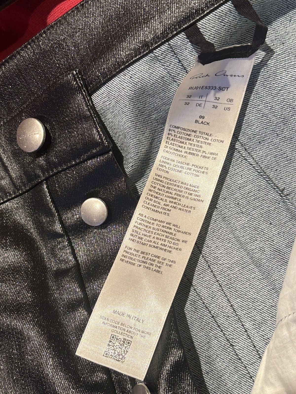 Rick Owens Rick Owens GETH Cut waxed denim Hollywood SS//25 Size US 31 - 5 Thumbnail