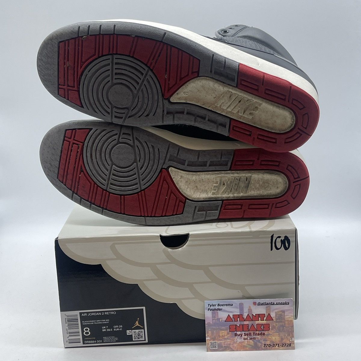 Jordan Brand Air Jordan 2 black cement Size US 8 / EU 41 - 7 Thumbnail