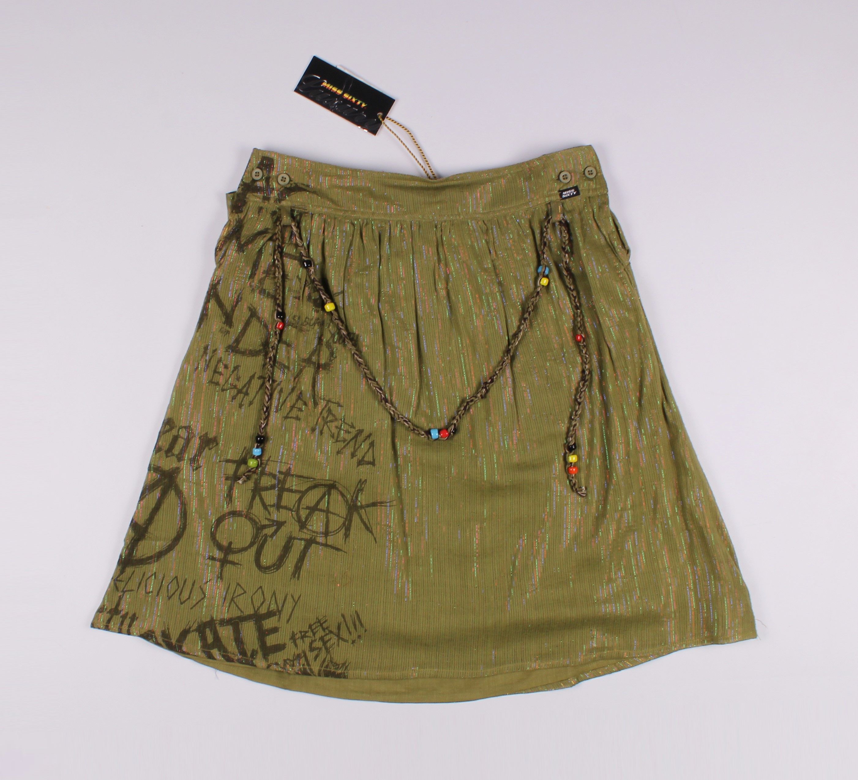 Miss Sixty × Vintage Miss Sixty Y2K Luxury Sparkle Grunge Skirt Size 28" / US 6 / IT 42 - 1 Thumbnail