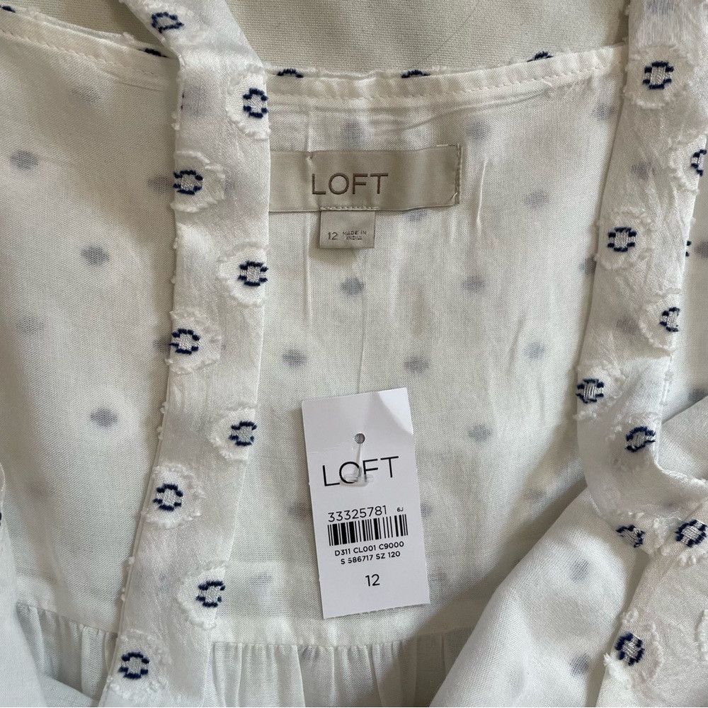 Loft NWT New $50 LOFT Clip Peplum White Cami Top Size 12 Size XL / US 12-14 / IT 48-50 - 7 Thumbnail