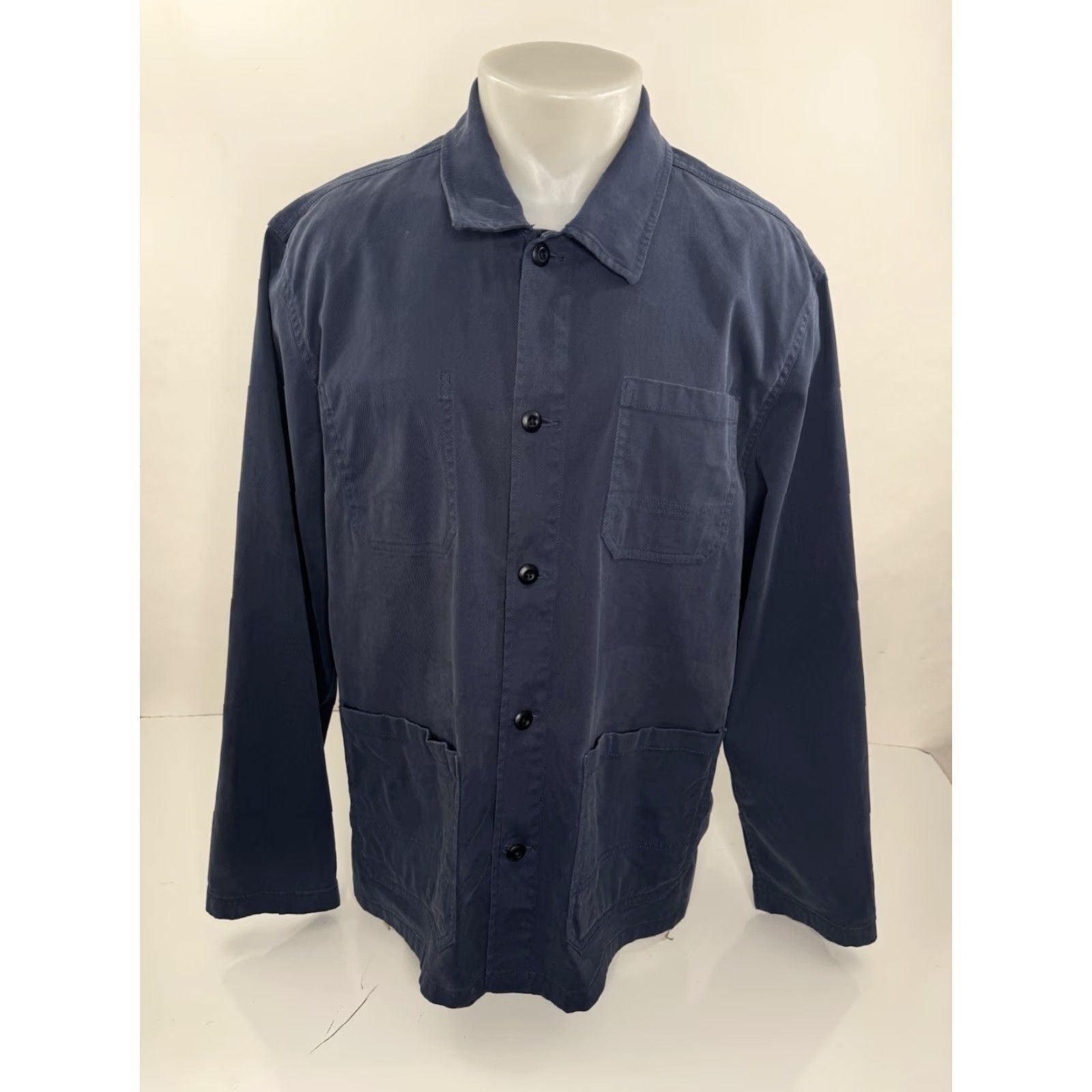 Faherty FAHERTY Mens XL Jacket Field Blue Cotton Blend Smock Ranch Size US XL / EU 56 / 4 - 2 Thumbnail