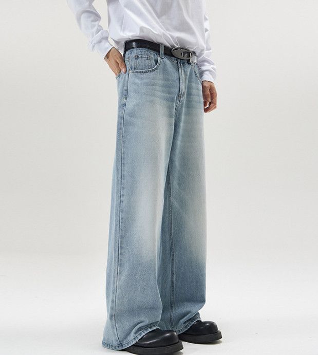 Japanese Brand American-style patchwork ripped baggy jeans for men Size US 32 / EU 48 - 3 Thumbnail