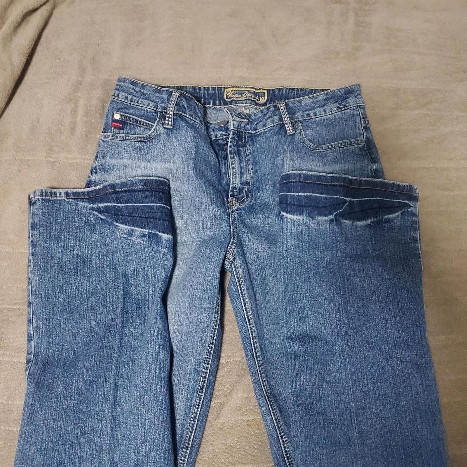 Other Vintage Yuka Jean Women's Blue and Silver Jeans Size 32" / US 10 / IT 46 - 3 Thumbnail