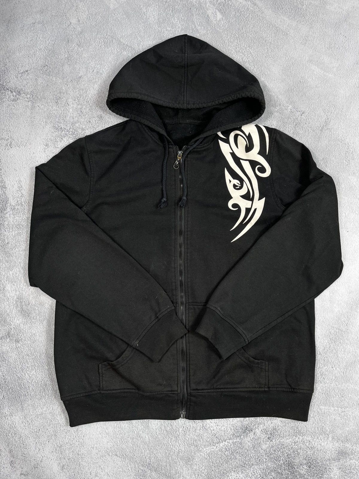 Japanese Brand × Vintage Vintage Y2K Japanese faded zip hoodie logo streetwear size M Size US M / EU 48-50 / 2 - 2 Thumbnail