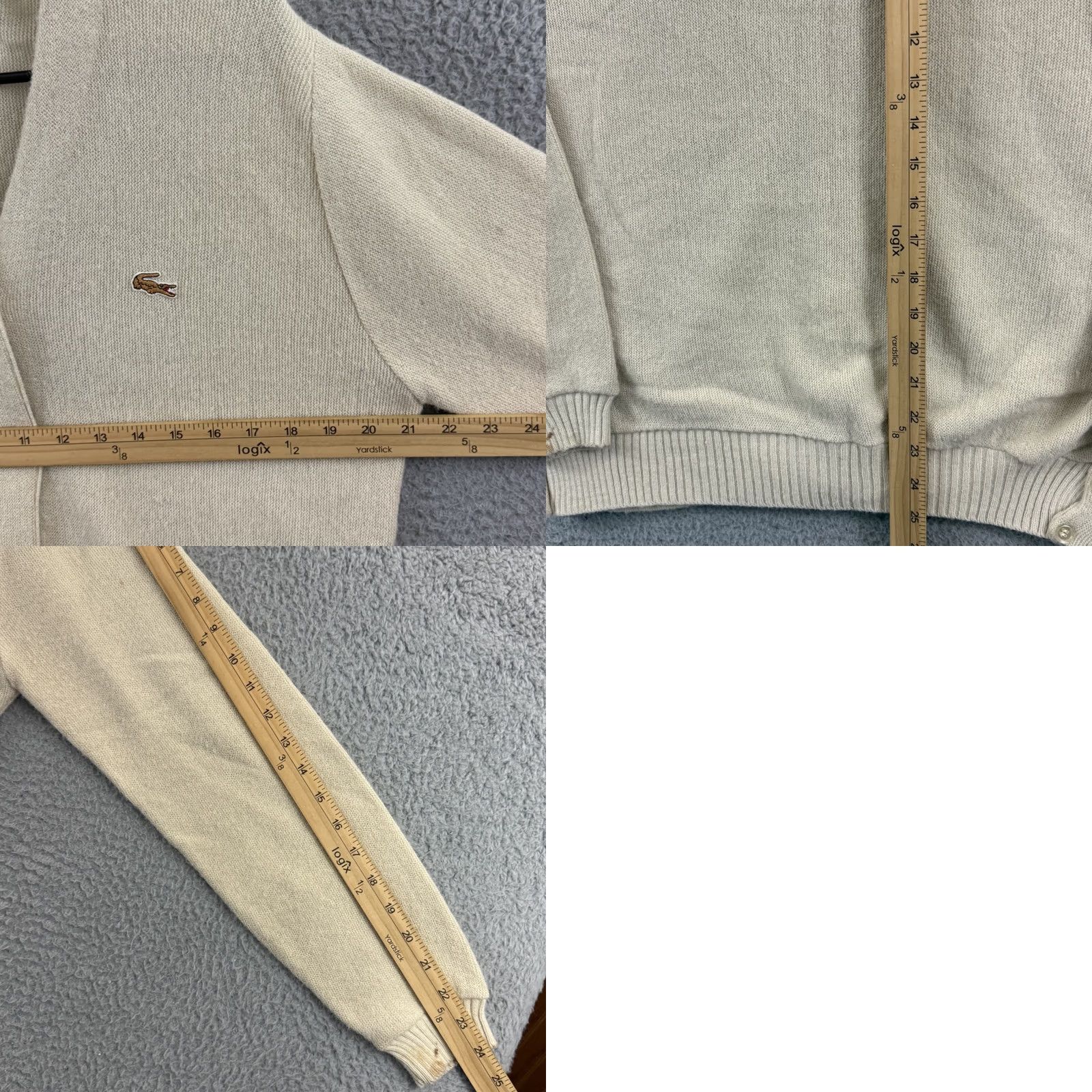 Lacoste VINTAGE Lacoste Sweater Men Large Beige 70s Long Sleeve Button Cardigan Size US L / EU 52-54 / 3 - 8 Thumbnail