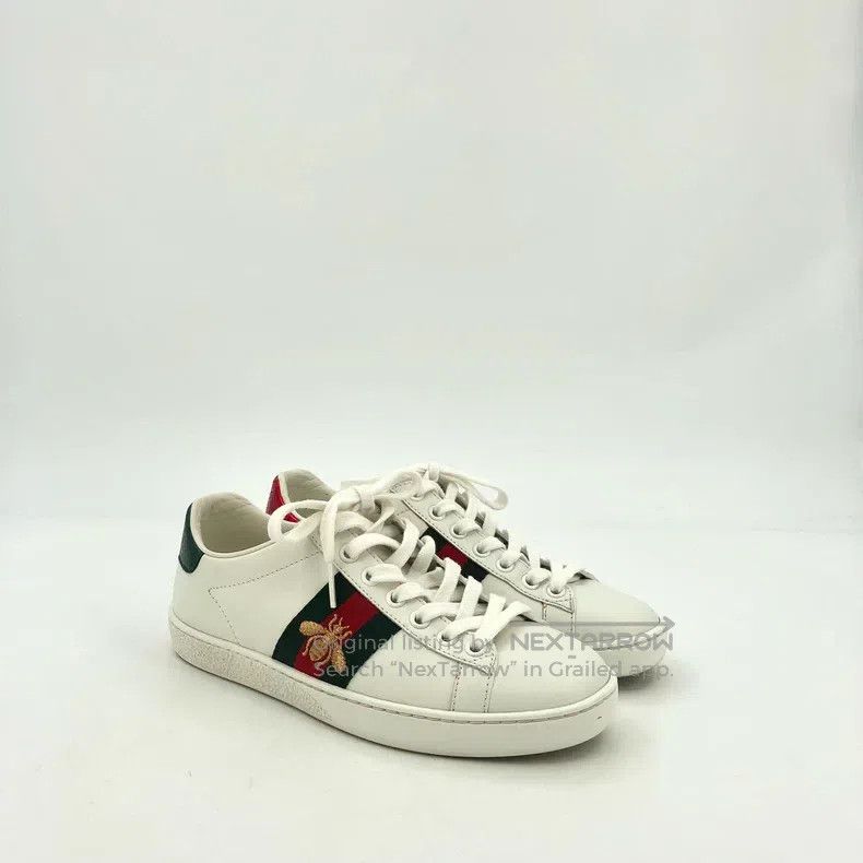 Other Gucci White, red and green webbing little bee embroidery l Size US 12 / IT 42 - 2 Thumbnail