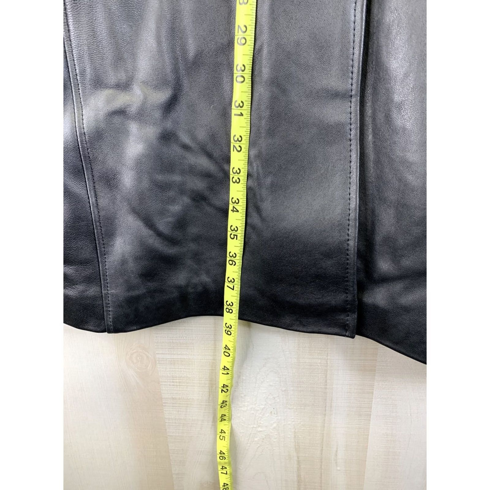 Vintage R & O by Deilly Ohnes Black Genuine Leather Trenchcoat Women’s XL NWT Coat, Trench, Long Sleeve, Button Closure, Casua l, Fall Winter Spring, Women Size XL / US 12-14 / IT 48-50 - 7 Thumbnail