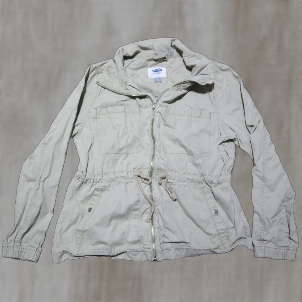 Old Navy VINTAGE Old Navy Women's Jacket Long Sleeve Full Zip Pockets Beige 2010s Size Large Size L / US 10 / IT 46 - 1 Thumbnail