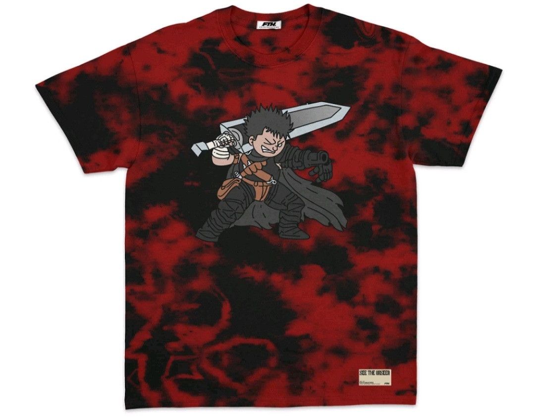 image of Vintage Berserk Guts Chibi Tie Dye Size M, Men's