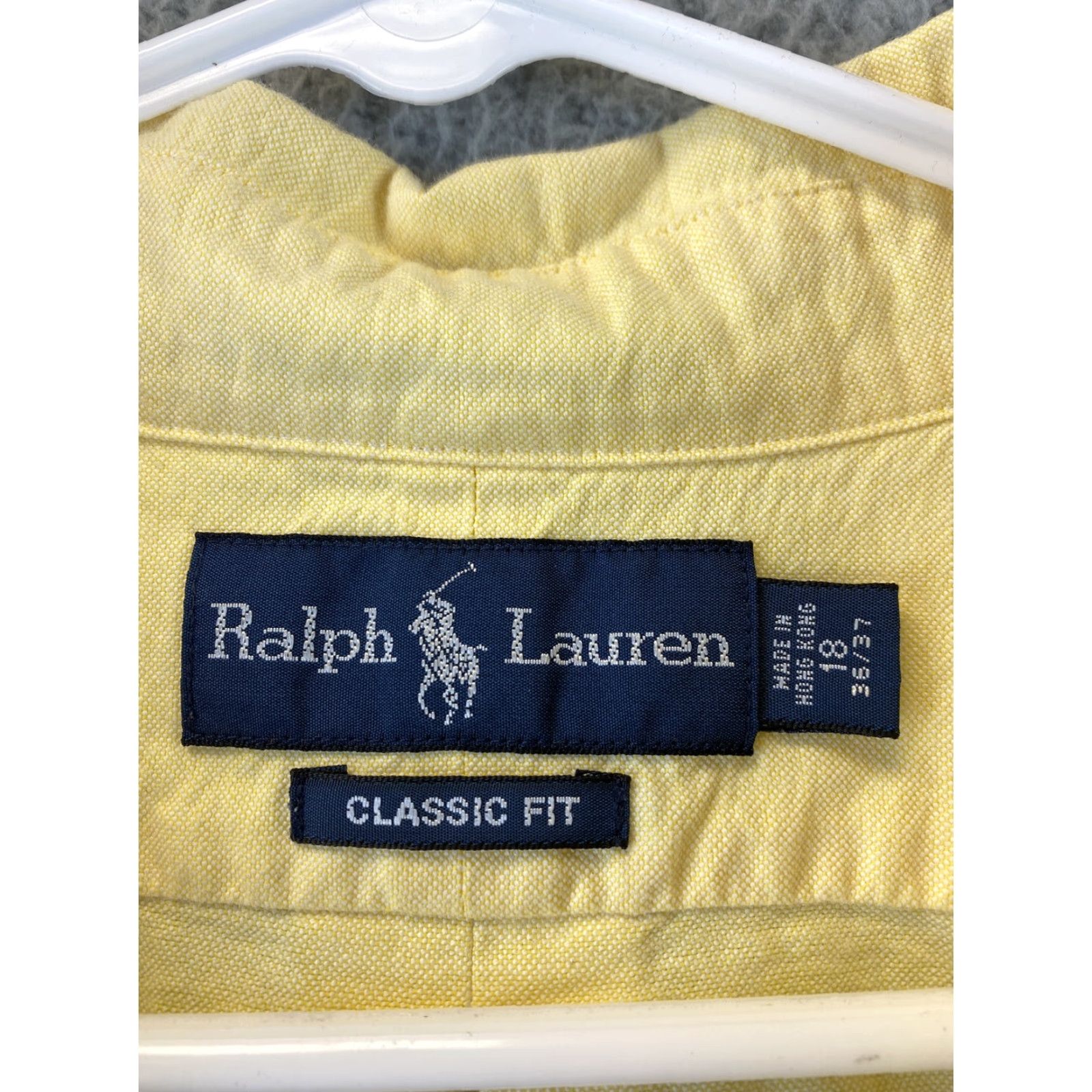 Ralph Lauren VINTAGE Lauren Ralph Lauren Dress Shirt Shirt Men 18 36/37 Long Sleeve Yellow Classic Fit 100% Cotton Mens 75-26 Size 48R - 4 Thumbnail