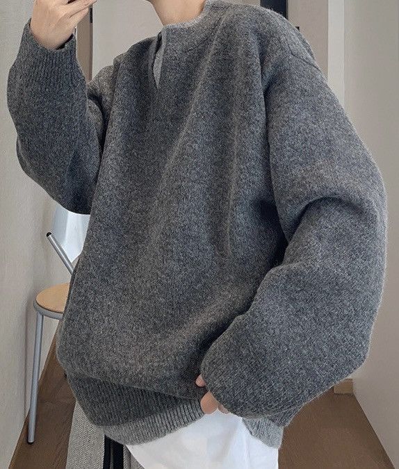 Japanese Brand × Vintage Cleanfit retro punk double layer effect sweater knitwear Size US M / EU 48-50 / 2 - 5 Thumbnail