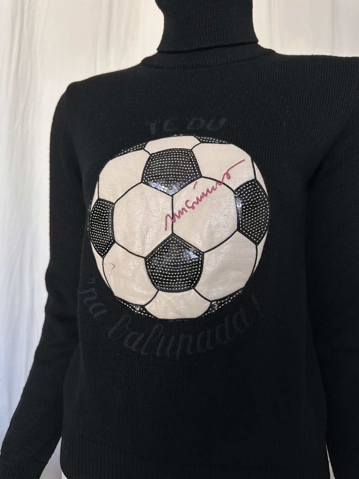 Moschino Moschino Jeans Sweater Soccer Ball 1990s Rosella Jardini Size M / US 6-8 / IT 42-44 - 4 Thumbnail