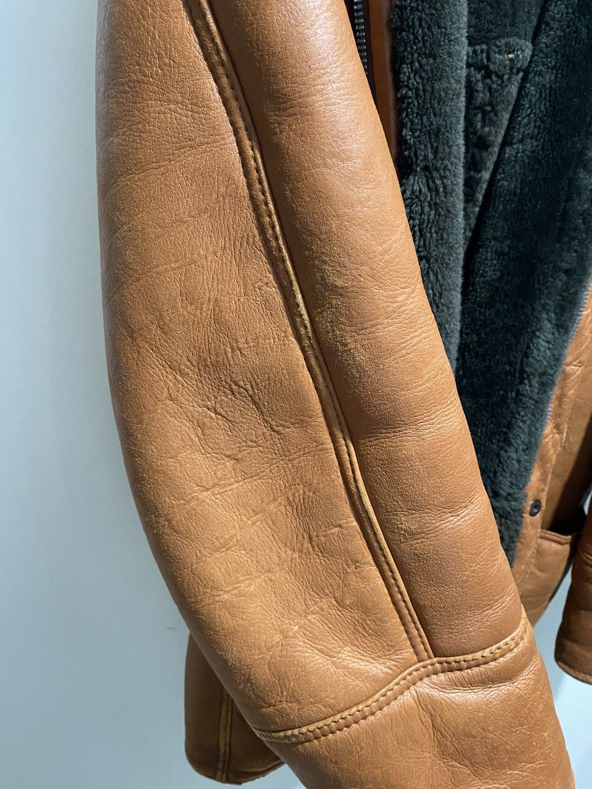 Saks Fifth Avenue 90s Vintage Leather Shearling Jacket with Detachable Hood Size US M / EU 48-50 / 2 - 10 Thumbnail