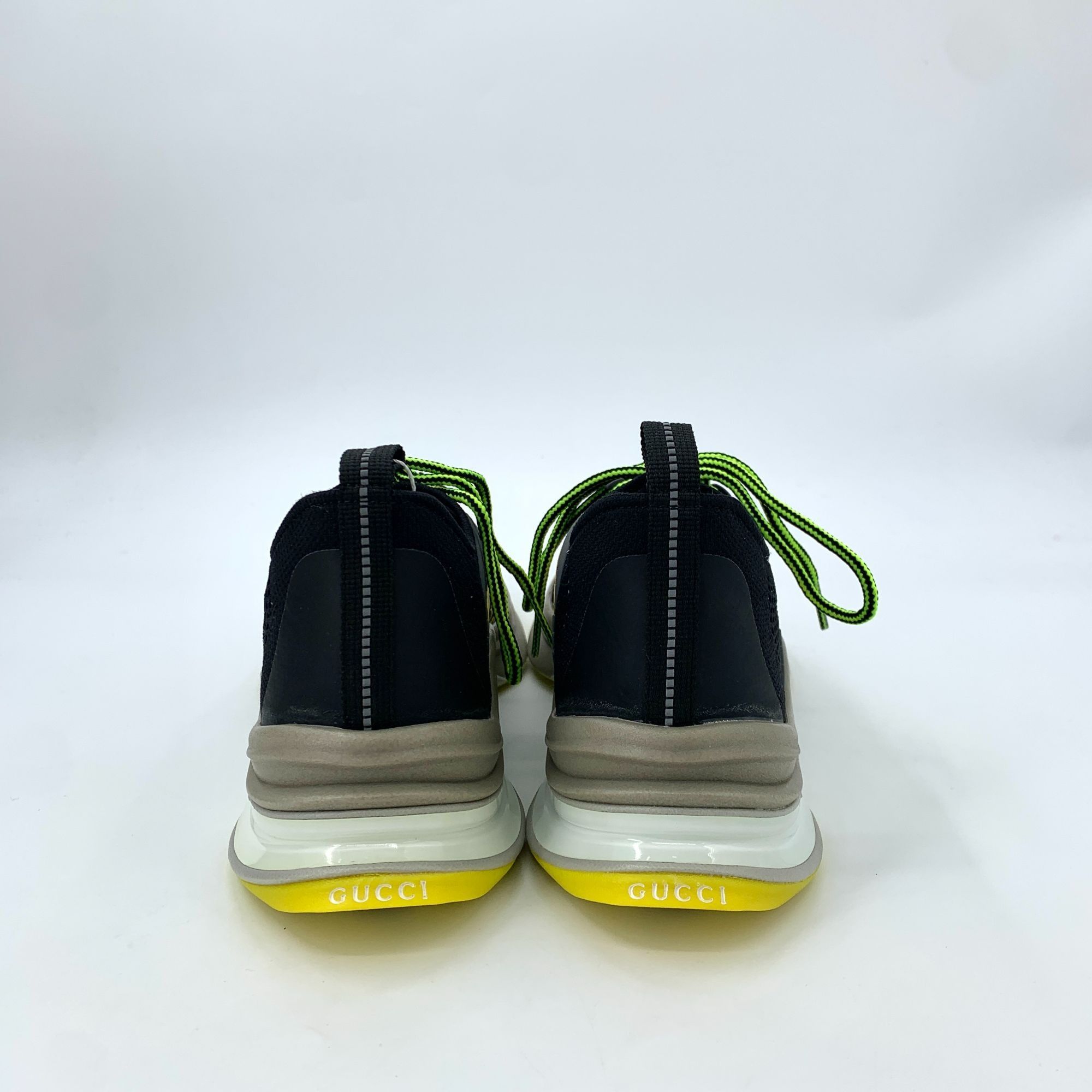 Gucci Gucci Run Black & Yellow Sneakers With Neon Green Laces Size US 9.5 / EU 42-43 - 4 Thumbnail