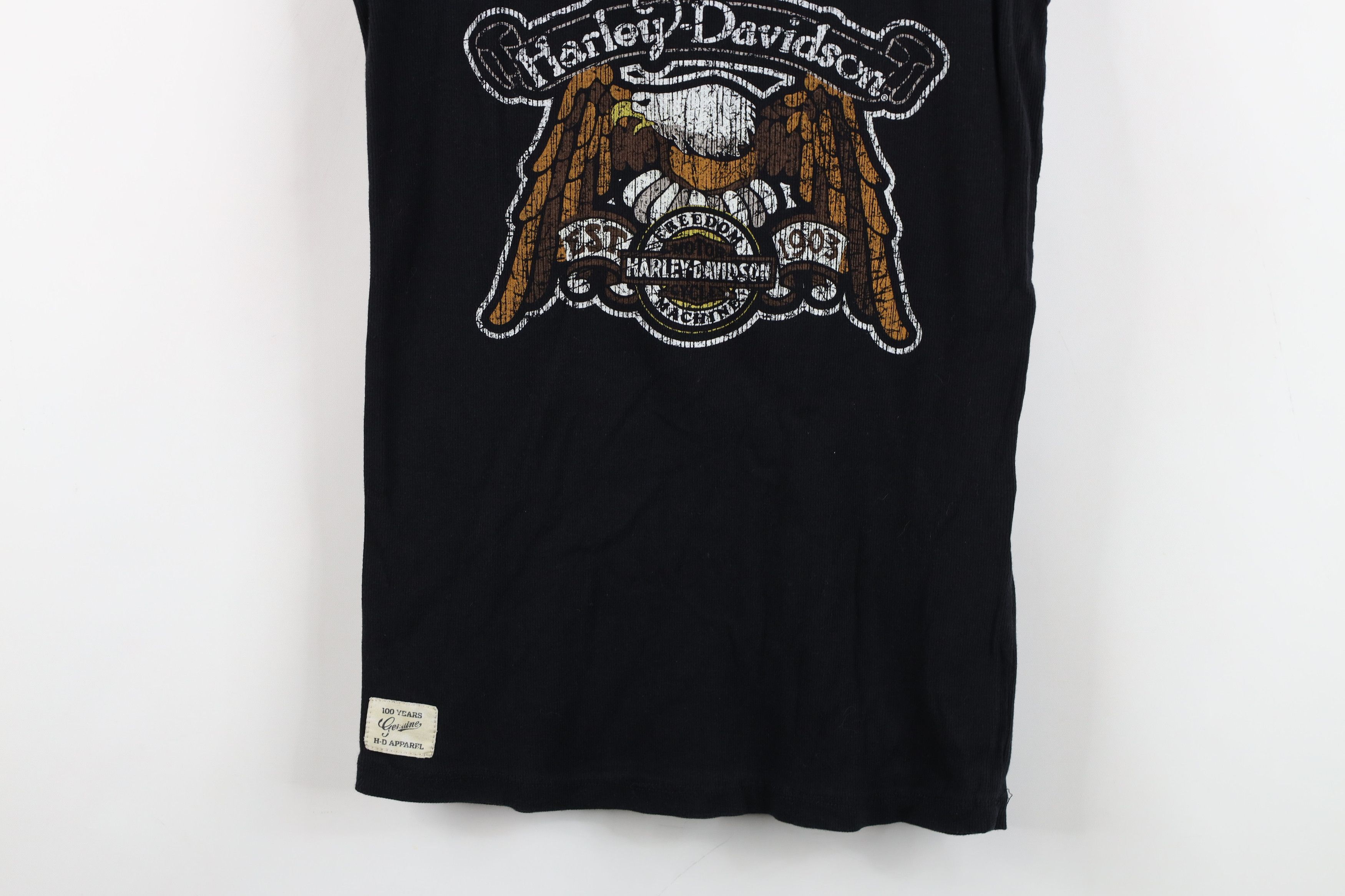 Harley Davidson Deadstock Y2K Harley Davidson Eagle Ribbed Tank Top T-Shirt Size L / US 10 / IT 46 - 3 Thumbnail