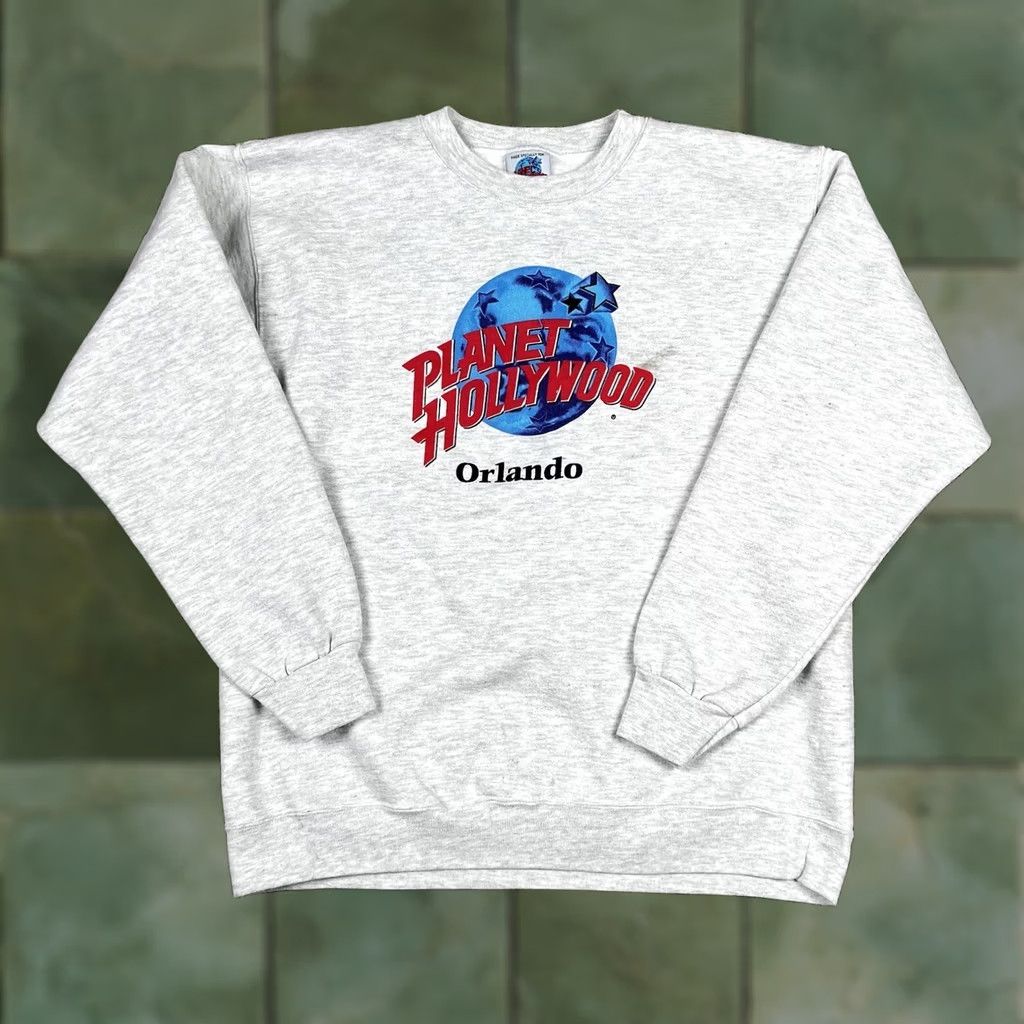 Planet Hollywood VINTAGE Planet Hollywood Orlando Graphic Crewneck Sweatshirt M Unisex Adults Gray 90s Graphic Print Size US M / EU 48-50 / 2 - 1 Thumbnail