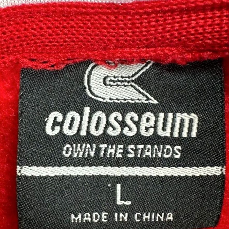 Vintage Colosseum Hoodie Sweatshirt Adult Large Red Wisconsin Pullover Drawstring Mens Size US L / EU 52-54 / 3 - 4 Thumbnail