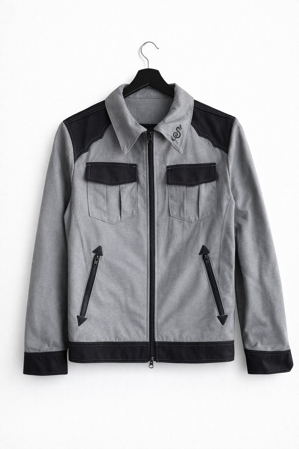 Japanese Brand NO CROSSING Japan Made Workwear Jacket – Grey & Black Zip Size US S / EU 44-46 / 1 - 1 Thumbnail
