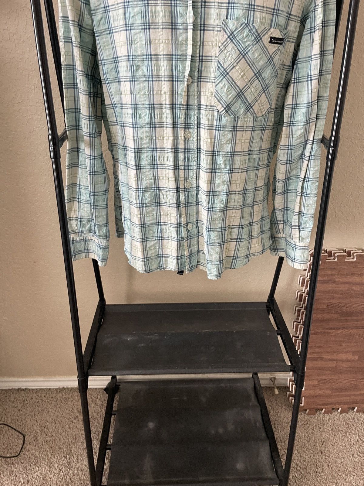 Dolce & Gabbana Crinkle Plaid Button Front shirt Size US XL / EU 56 / 4 - 6 Thumbnail