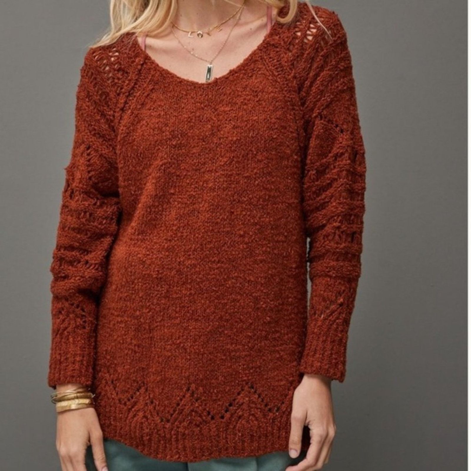 Anthropologie Anthropologie Cedar Pilcro Pointelle Tunic Sweater Size XS / US 0-2 / IT 36-38 - 2 Thumbnail