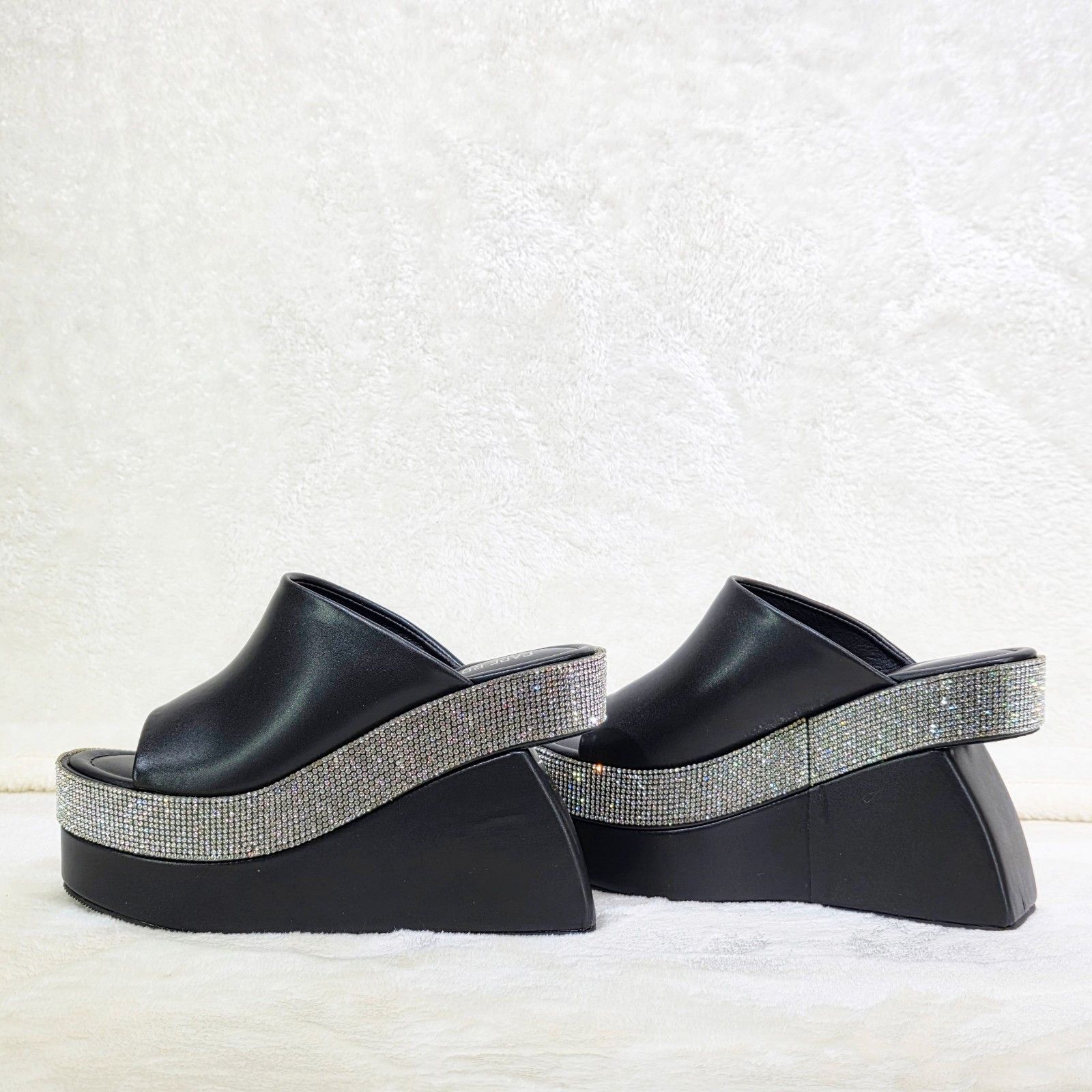 Other Artsy 4.5" Wedge Slip On 2.25" Platform Sandals With Rhinest Size US 6.5 / IT 36.5 - 1 Thumbnail