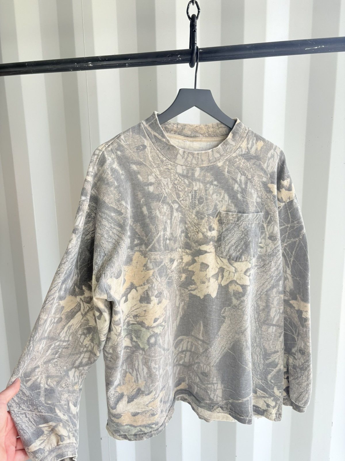 Vintage Camo Mock Neck Sun faded Long Sleeve Shirt Distressed Thrash Size US XL / EU 56 / 4 - 2 Thumbnail