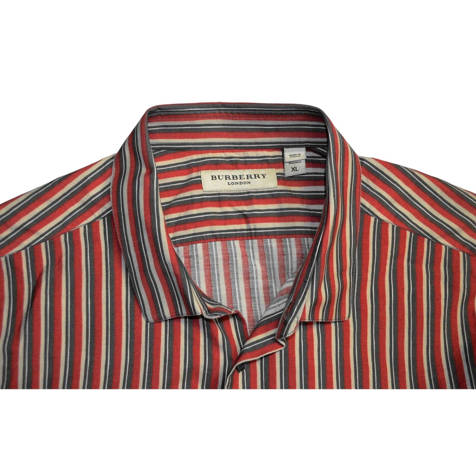 Burberry BURBERRY LONDON Re White Cotton Silk Striped Casual Shirt XL Size US XL / EU 56 / 4 - 4 Thumbnail