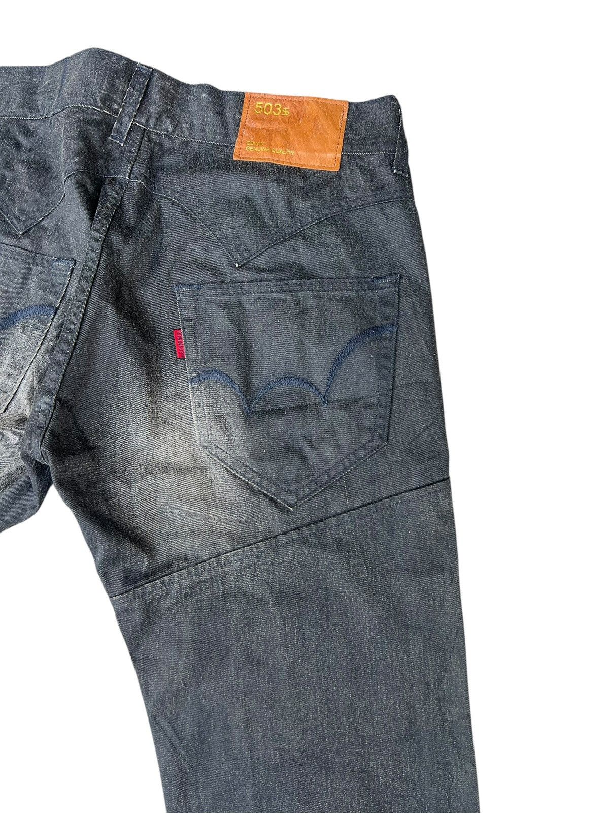 Edwin Vintage Y2K Edwin 503SS4 Waxed Denim Flare Westerner Jeans Size US 33 - 16 Thumbnail