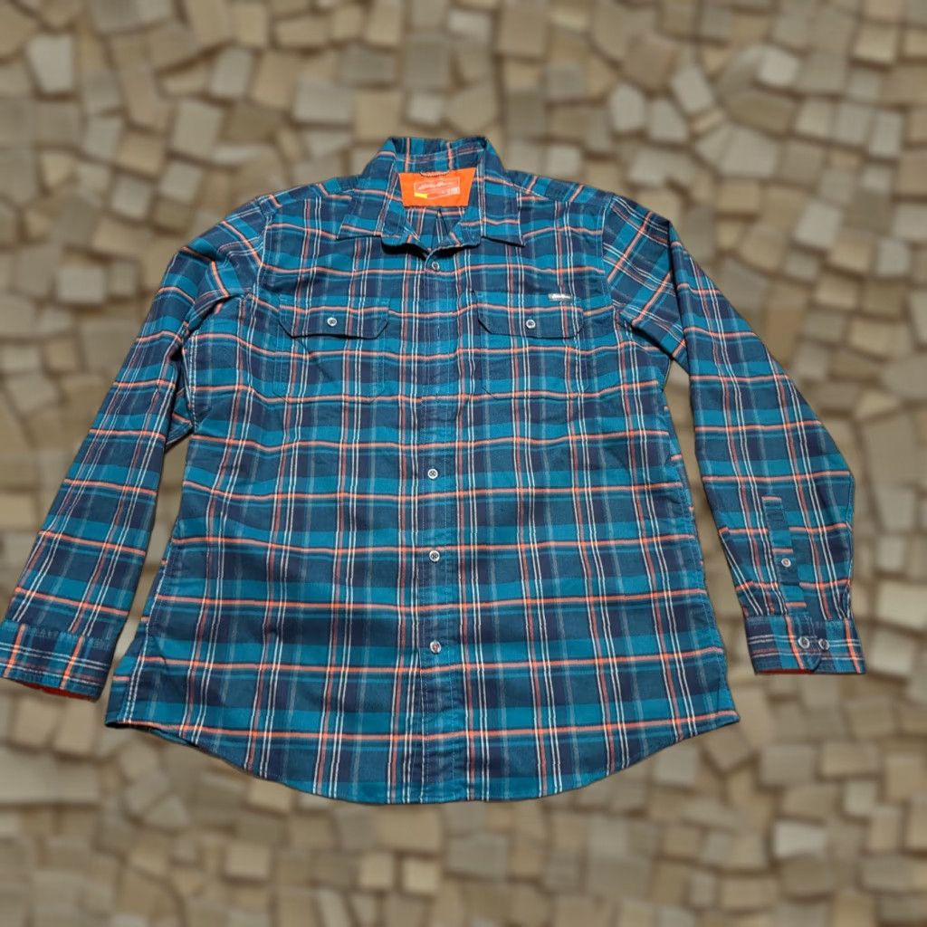 Eddie Bauer Eddie Bauer Shirt Men's XL Blue Plaid Button-Up Classic Fit Shirt Size US XL / EU 56 / 4 - 1 Thumbnail