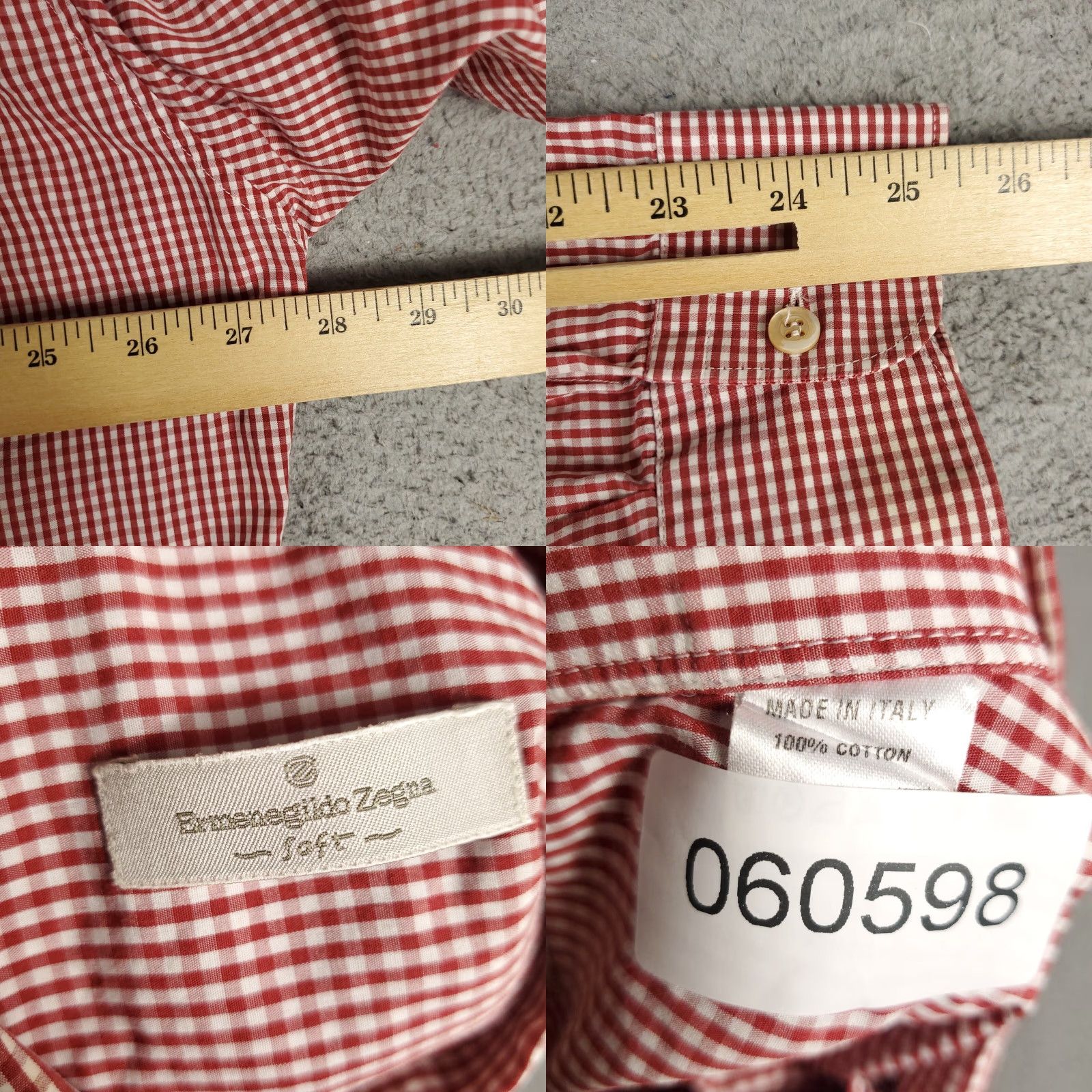 Ermenegildo Zegna VINTAGE Ermenegildo Zegna Sport Shirt Mens 2XL Casual Check Cotton Long Sleeve Red Size US XXL / EU 58 / 5 - 8 Thumbnail