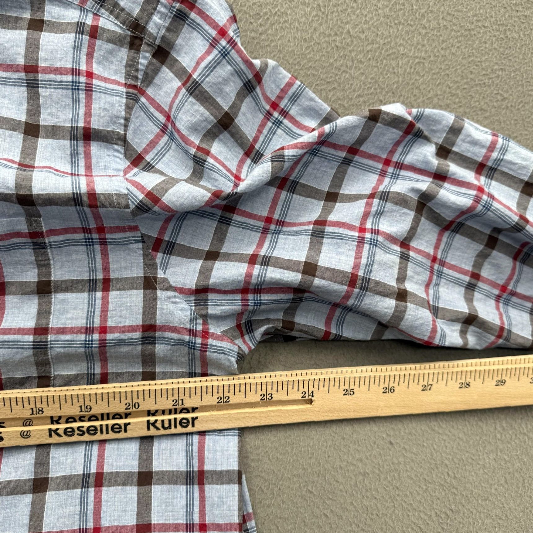 johnnie-O johnnie-O Hangin Out Shirt Mens Large Blue Plaid Long Sleeve Cotton Button Up Size US L / EU 52-54 / 3 - 4 Thumbnail