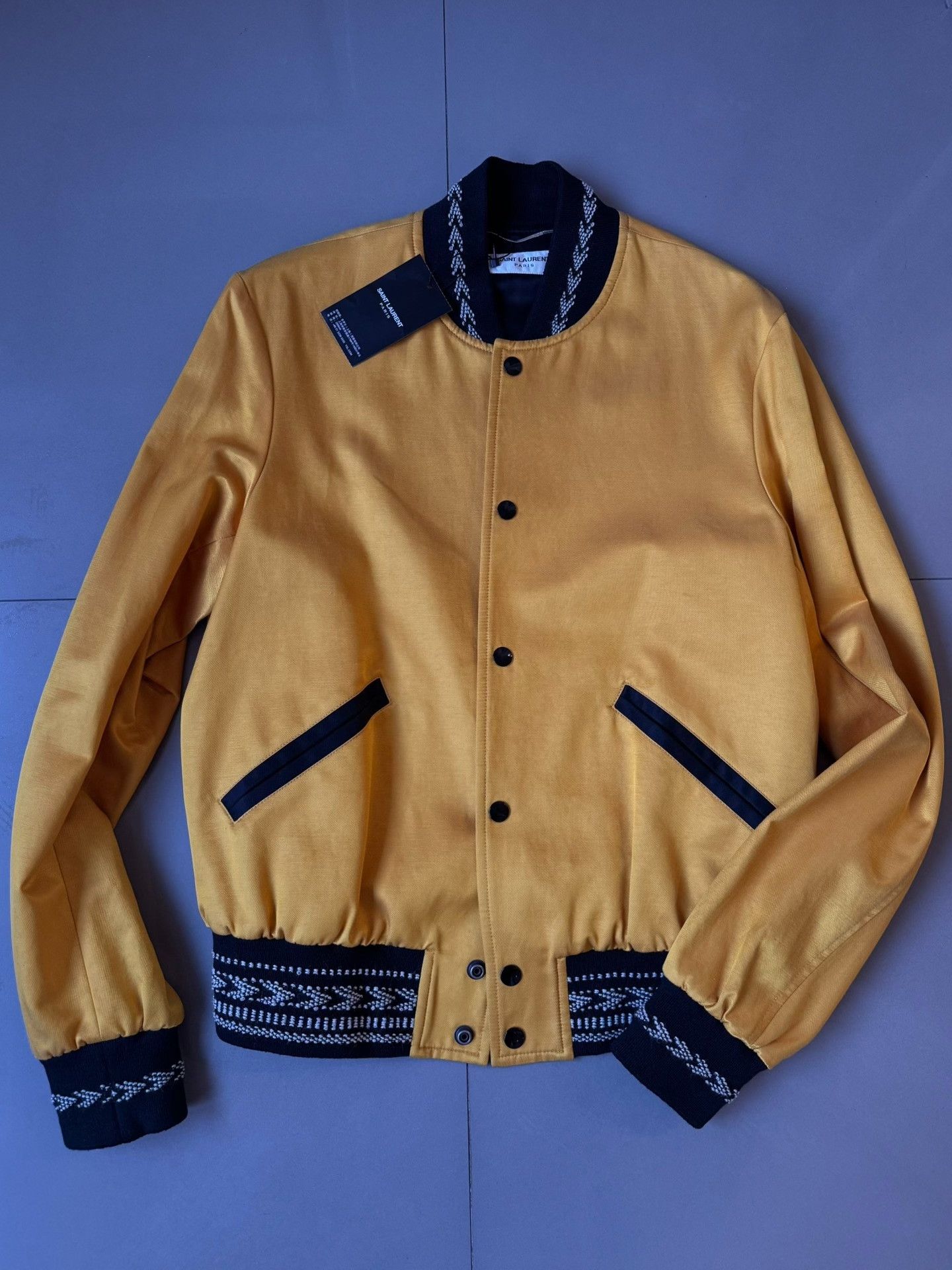 Saint Laurent Paris Saint Laurent Yellow Baseball Jacket Size US M / EU 48-50 / 2 - 1 Thumbnail