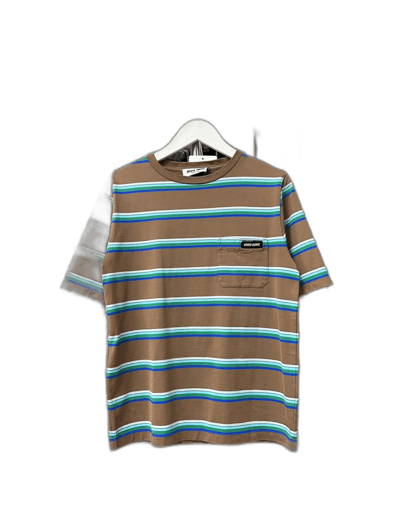 Miu Miu Miumiu Striped Short Sleeve TShirt-2506 Size S / US 4 / IT 40 - 1 Thumbnail