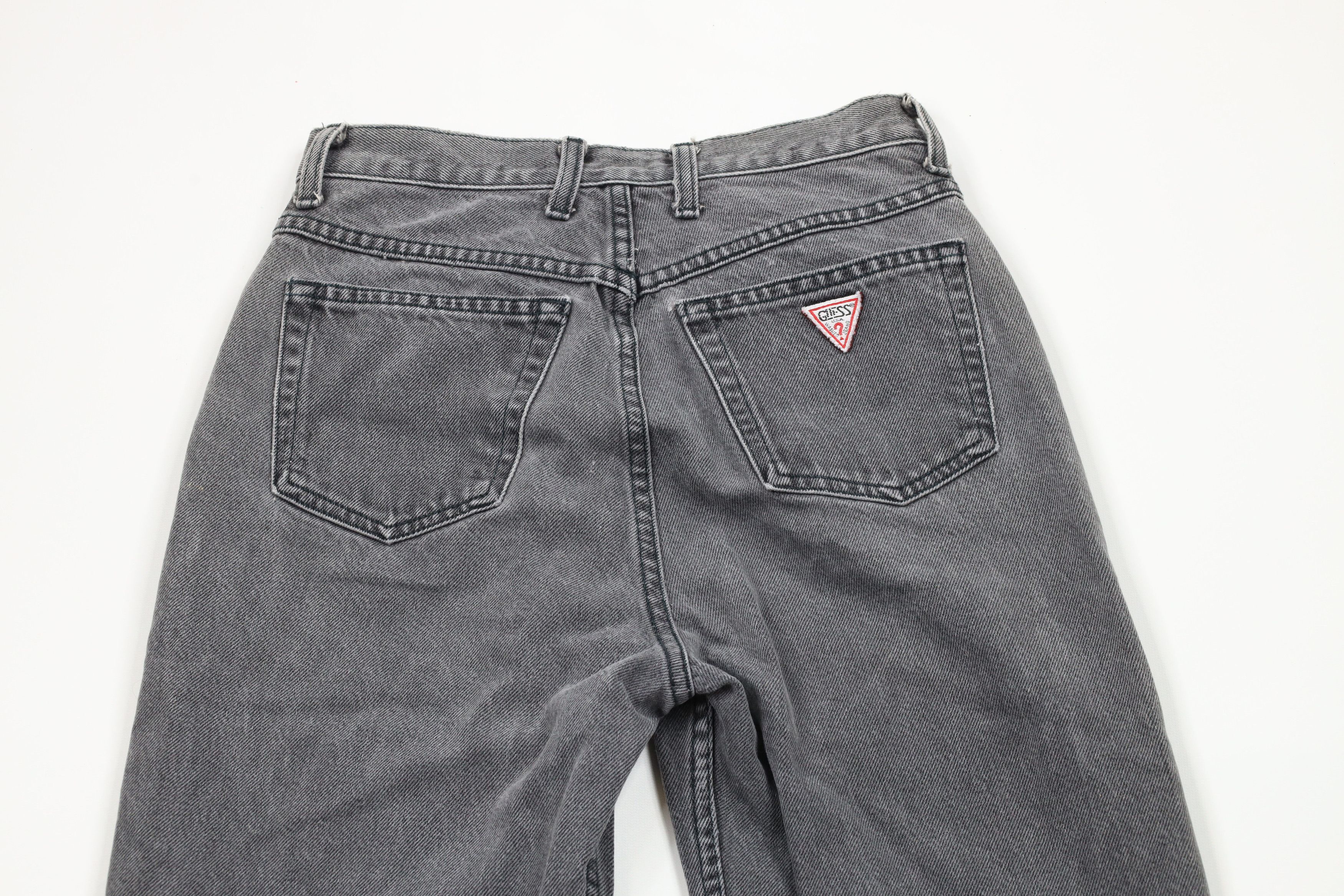 Guess × Vintage Vintage 90s Guess Tapered Skinny Leg Denim Jeans Black USA Size 29" - 13 Thumbnail
