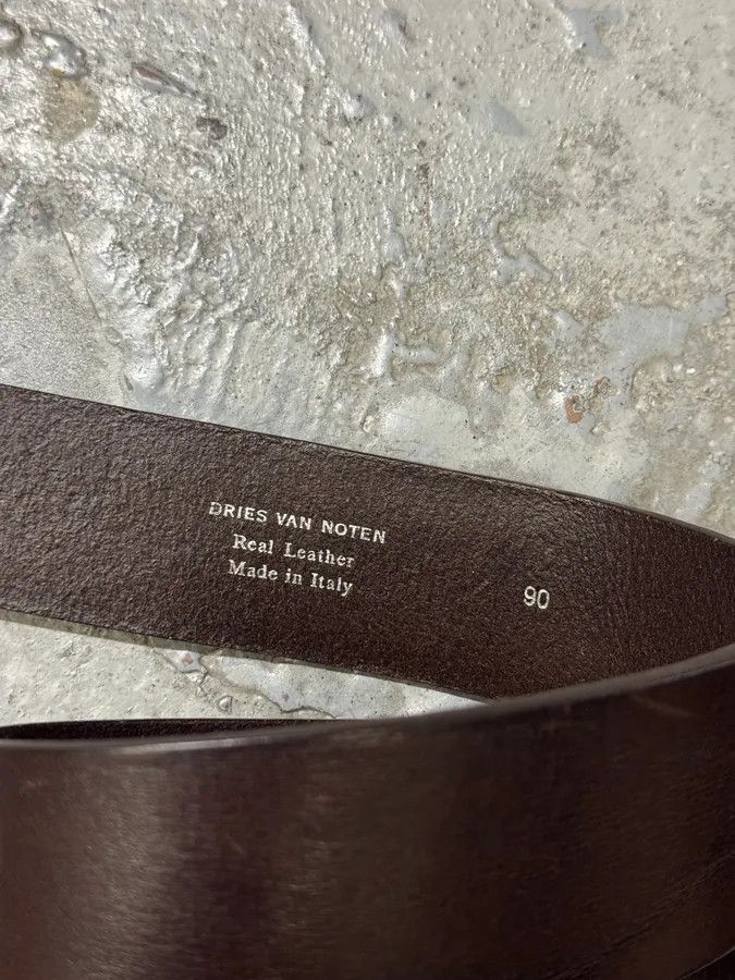 Designer × Dries Van Noten × Vintage Dries Van Noten Antique Sword Buckle Leather Belt Size ONE SIZE - 10 Thumbnail