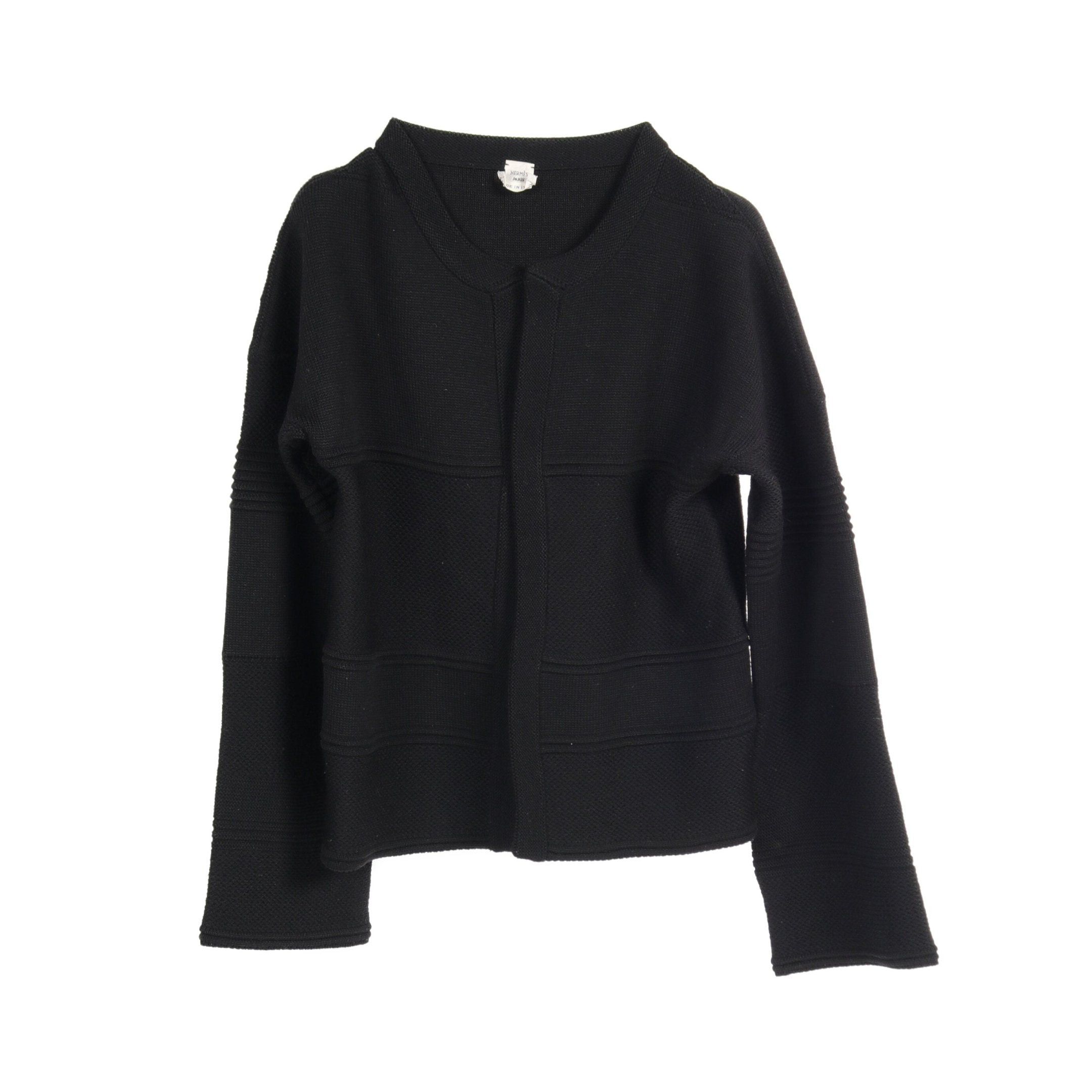 Hermes Hermes Cardigan Wool Cotton Black Size ONE SIZE - 1 Thumbnail