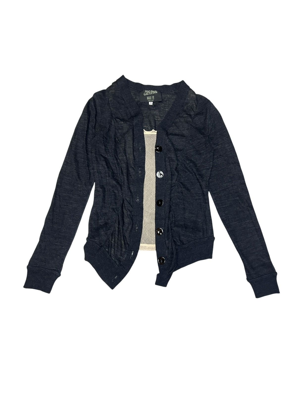 Jean Paul Gaultier 90s Trompe Loeil Cardigan Size S / US 4 / IT 40 - 1 Thumbnail