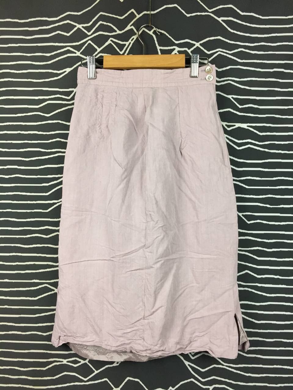 Cerruti 1881 Vtg 80s Cerruti 1881 West Germany Linen Blend Midi Skirt Size 24" / US 00 / IT 34 - 1 Thumbnail