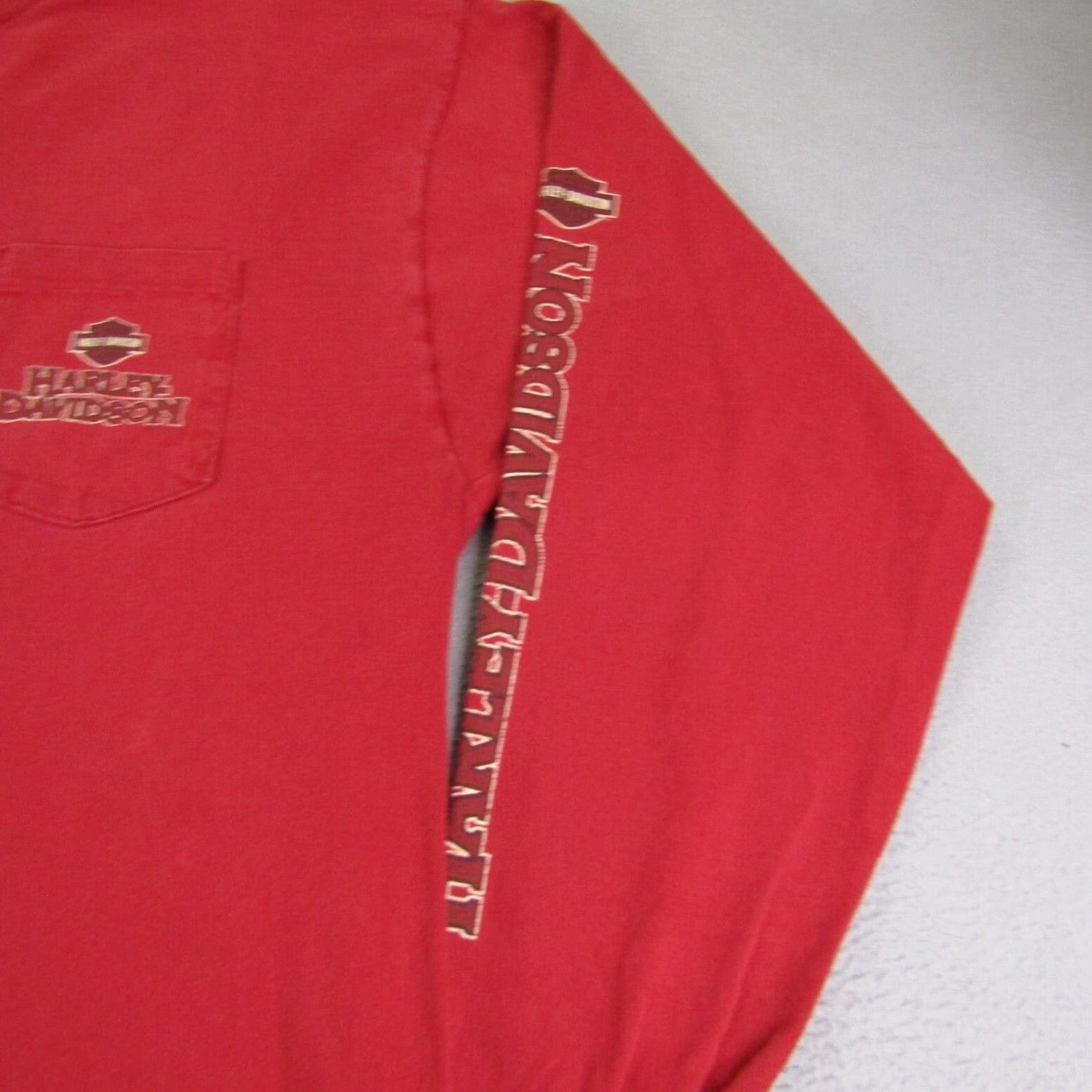 Harley Davidson VINTAGE Harley-Davidson Shirt Mens 2XL Red T-Shirt Graphic Print Logo Biker Fresno Eagle Made In USA Mens Shirt Size US XXL / EU 58 / 5 - 5 Thumbnail