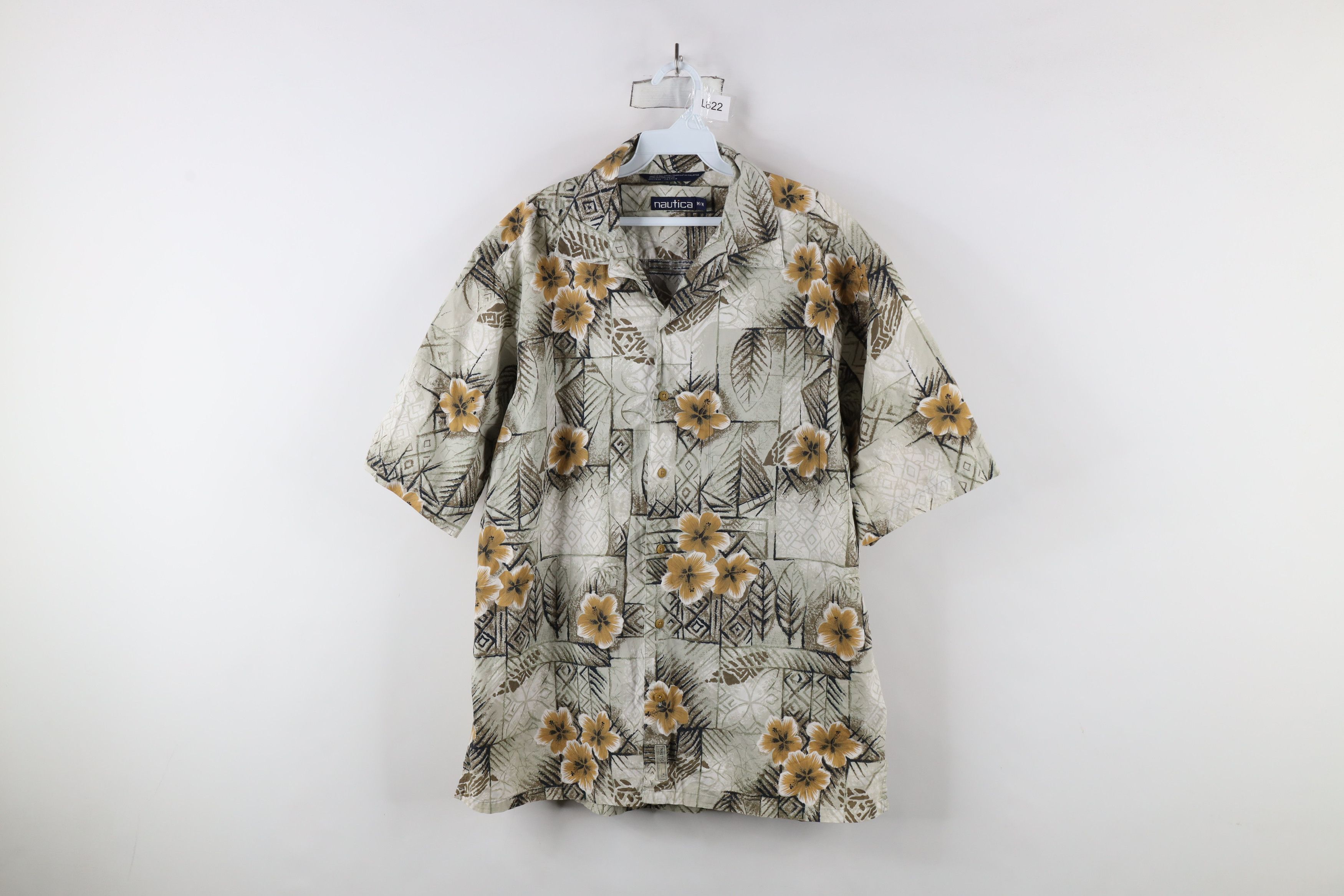Nautica × Vintage Vintage 90s Nautica Geometric Camp Collar Button Shirt Size US M / EU 48-50 / 2 - 1 Thumbnail
