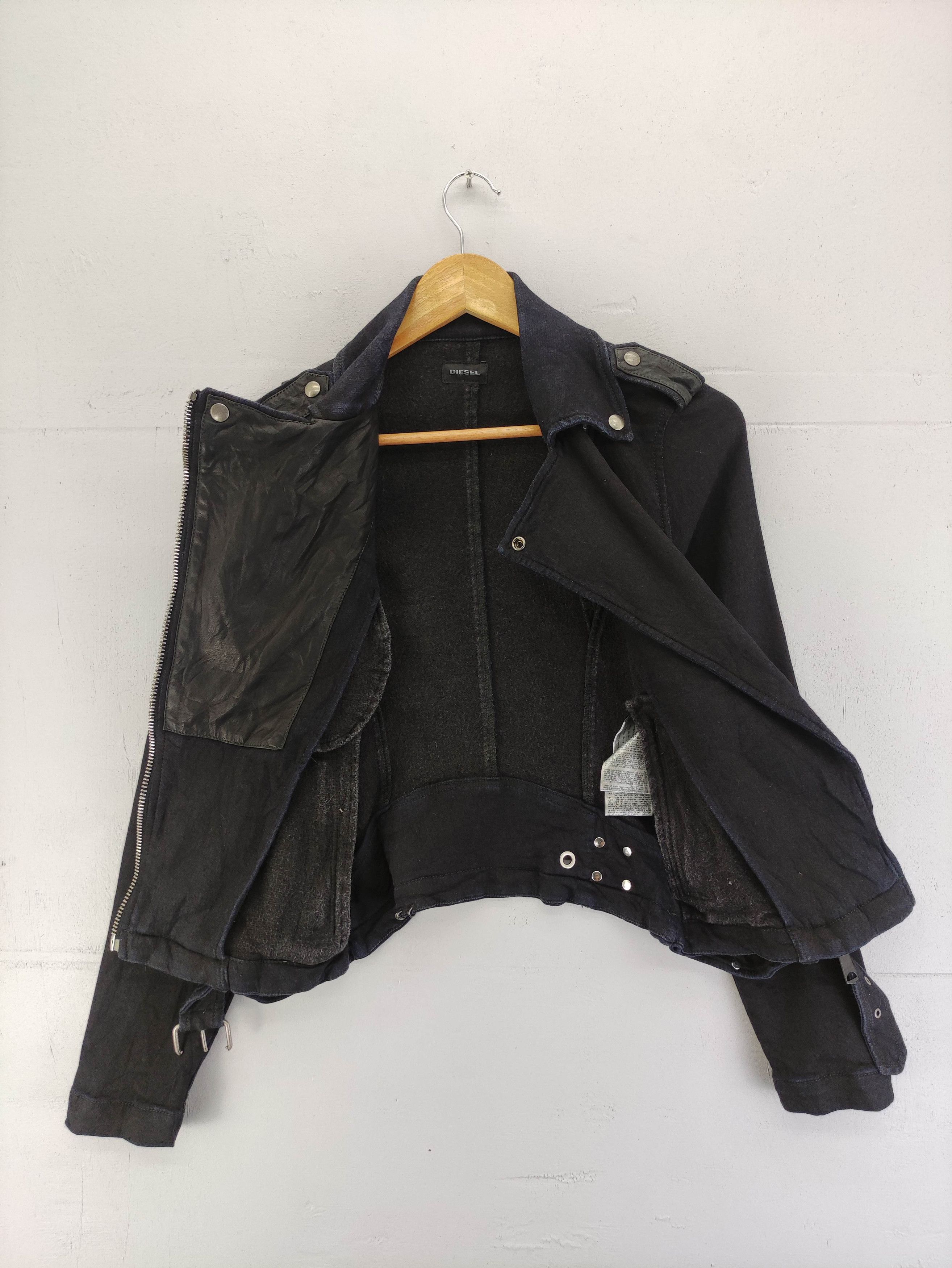 Diesel Vintage Diesel Black Motorcycle Jacket Zipper Size XXS / US 00 / IT 34 - 6 Thumbnail