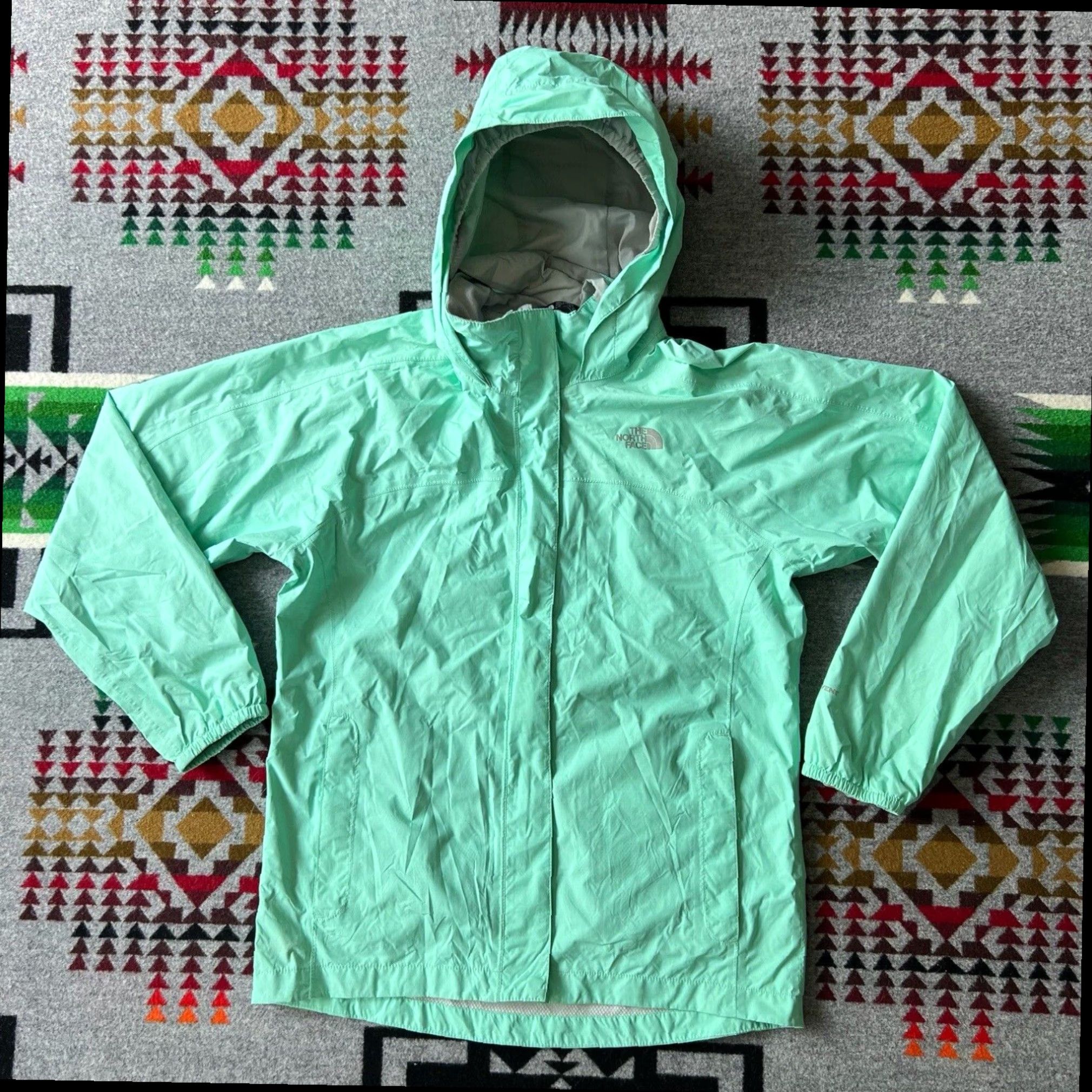The North Face Hooded Large Mint Green Hyvent Girl s Parka Jacket For Rain North Face C7 Size Grailed