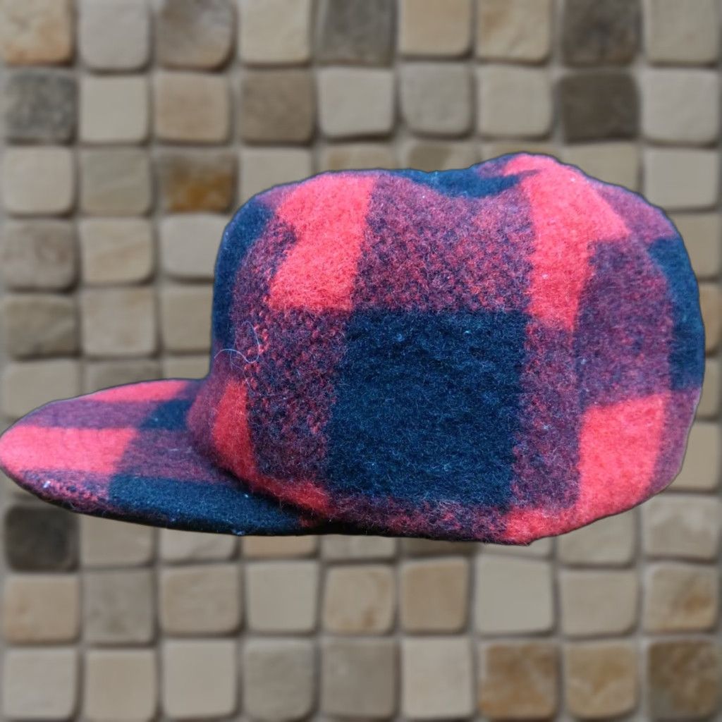 Haband VINTAGE Haband Buffalo Plaid Wool Insulated Cap Hunting Hat Trapper Hat USA Ear Flap Size M Mens Red Wool Cap "USA" Hunting Style: Trapper Hat Size ONE SIZE - 1 Thumbnail