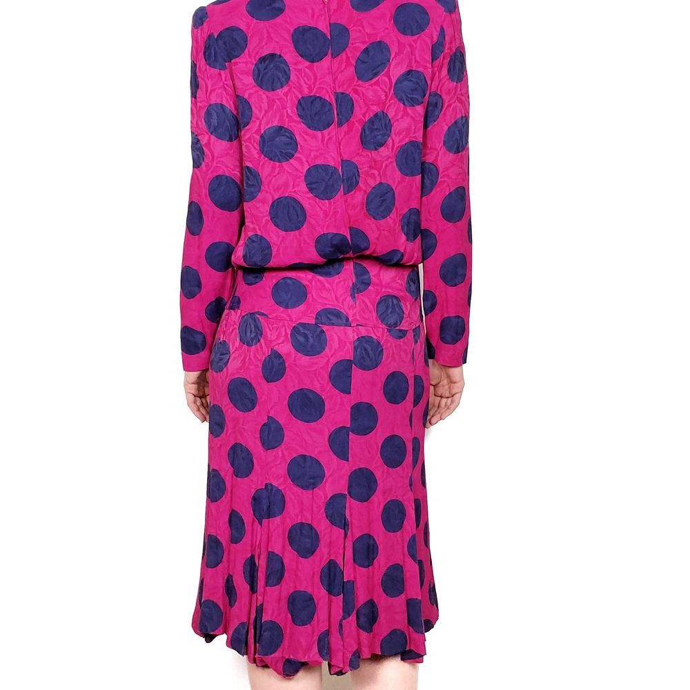 Saks Fifth Avenue Saks Fifth Ave Vintage 80s Polka Dot Dress M Size M / US 6-8 / IT 42-44 - 4 Thumbnail