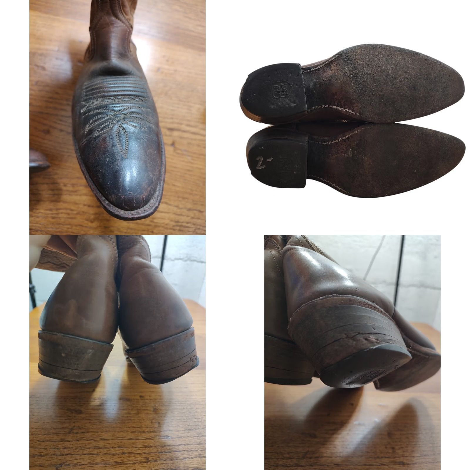 Dan Post VINTAGE Dan Post Western Boots Marlboro P2551 Brown Mens 7.5 D Cowboy 90s Leather Boots Boots Brown Men Size US 8 / IT 38 - 8 Thumbnail
