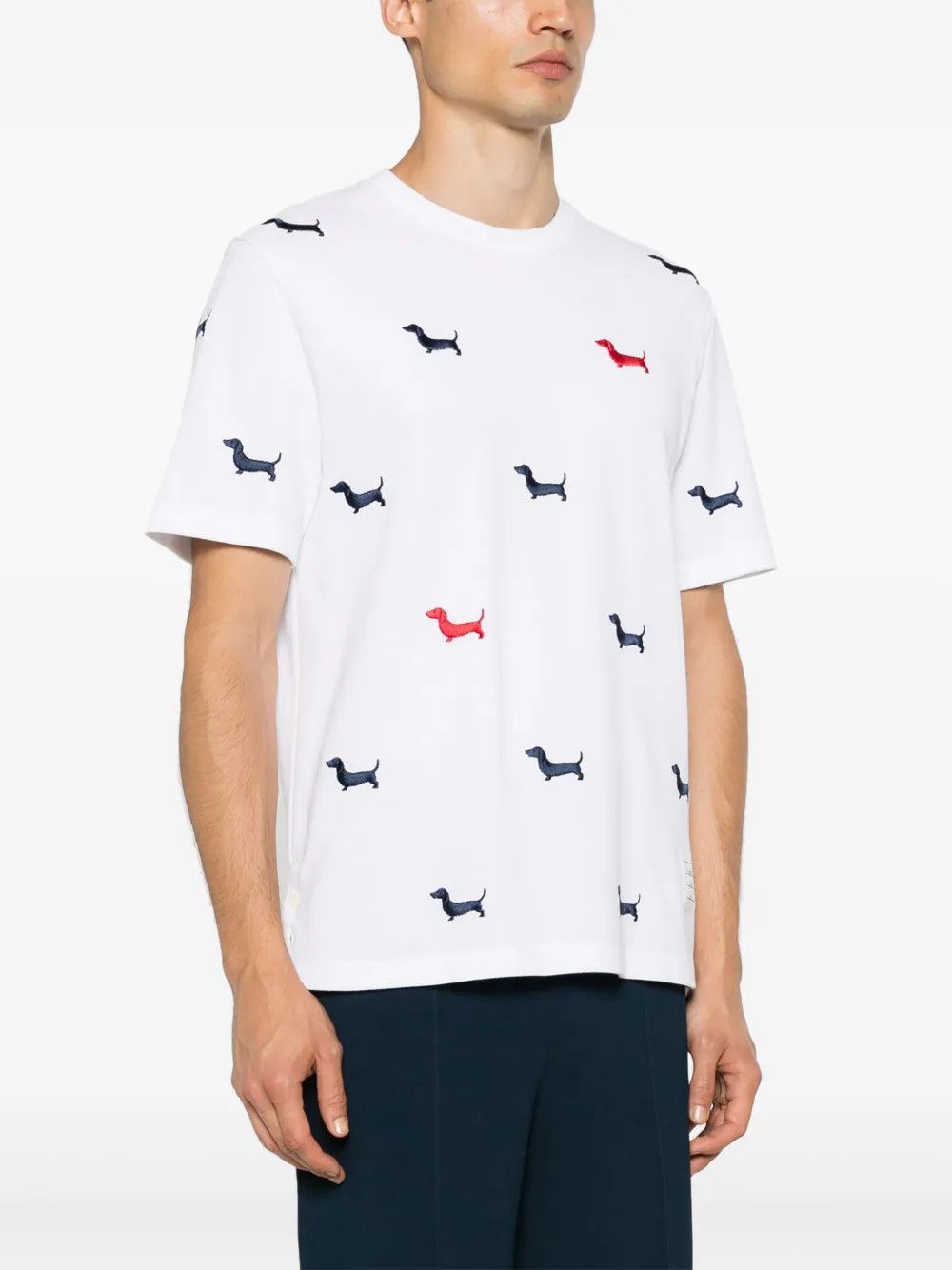 Thom Browne o1h1sh10525 Classic Pique Hector Short Sleeve Tee in White Size US L / EU 52-54 / 3 - 2 Thumbnail